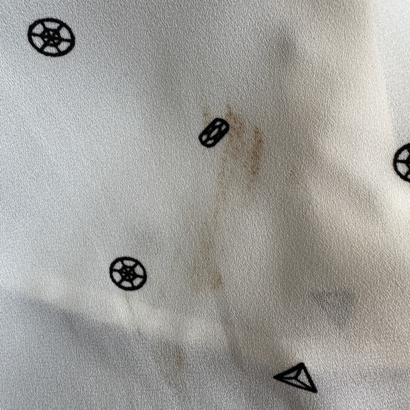 Metaphor Cream and Black Polyester Shear Blouse Size XS Geometric Patterns‎ - Picture 12 of 12